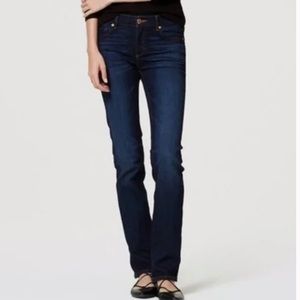 Ann Taylor Loft Modern Straight Leg Jeans Dark Blue Size 24